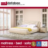Beige Color Leather Bed for Bedroom Use (FB2102)