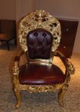 Hotel Furniture/Restaurant Furniture/Restaurant Chair/Luxury European Style Chair/Antique Leather Chair/Carved Flower Chair (GLC-016)