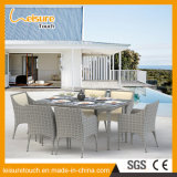 Outdoor Wicker Weaving Dining Set Garden Rattan Leather Chair Table Modern Hotel/Home Patio Furniture