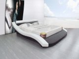 Modern Flat Bed Double Leather Bed