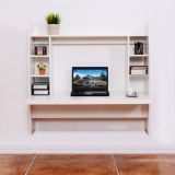 White Wall Mounted Floating Computer Desk for Living Room