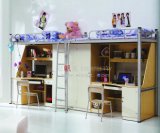 School Furniture Bunk Beds with Study Table and Wardrobe Sf-16r