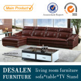 Brown New Design Top Grain Leather Sofa Furniture (9211)