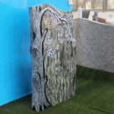 Unique Design Green Granite Tombstone with Tree Design