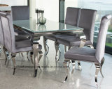 Modern Dining Room Furniture Stainless Steel Louis Dining Table Set