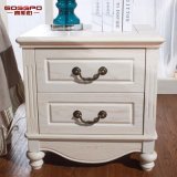 Home Furniture Series White Paint Red Oak Bedside Cabinet (GSP14-012)