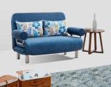Love Seater Three Folded Fabric Sofabed with Metal Frame
