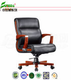Swivel Leather Executive Office Chair with Solid Wood Foot (FY1316)