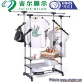 Steel Rack Multifunctional Garment Display Stand Clothes Hanging Shelf (GDS-065)
