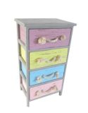 Colorful Wood Cabinet Furniture with 4 Drawers