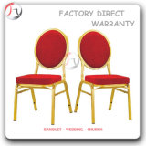 Golden Steel Red Fabric Dining Room Chairs (BC-69)