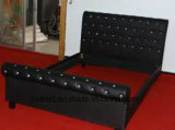 PU or Fabric Bed with Diamond and Wood Slats