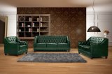 Vintage Green Leather Chesterfield Sofa Ms-07