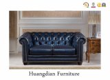 Dark Blue Leather Chesterfield 1+2+3 Sectional Sofa Set (HD158)