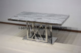 Marble Top & Tempered Glass Top Stainless Steel Base Dining Table