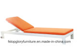 Adjustable Multi-Position Sun Lounger Bed with Single Wheels