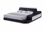 Australia Modern Platform Genuine Leather Bed with Storage