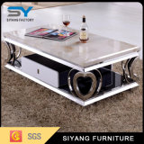 Home Furniture Sofa Table Marble Coffee Table with Heart-Shaped