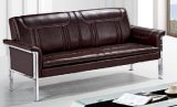 Popular Modern Design Hotel Lobby Sofa Office Leather Sofa with Metal Frame Double Cushion Sofa in Stock.