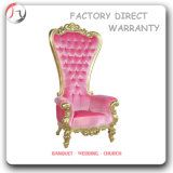 Pink Velvet Hotel Decorating Luxuriously Throne Chair (KC-09)