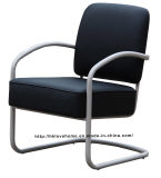 Modern Dining Coffee Restaurant Gray Metal Wire Upholstered Chairs