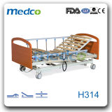 Wooden Home Care Furniture, Three Functions Electric Home Care Hospital Bed with Ce&ISO
