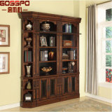 Simple Design Carving Wood Bookcase (GSP18-015)