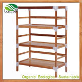 Bamboo 4-Tiers Storage Shoes Rack Shelves