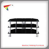Living Room Furniture/3 Tier Black Glass TV Stand (TV104)