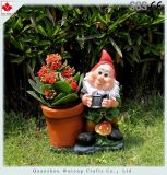 Resin Garden Gnome Figurine Flower Pot Garden Decoration