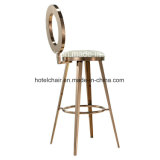 Luxury White Leather Stainless Steel High Bar Chair (LH-618Y)