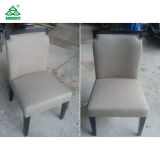 Grey Modern Dining Room Chairs with Brown Fabric Upholstered Design