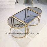 Golden Frame Modern Glass Table