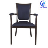 Comfort Metal Imitated Wooden Upholstered Chair for Sale