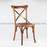 Wooden and Metal Cross Back Chair