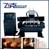 4 Heads Rotary Wood Engraver, CNC Router Machine for Wood Carving
