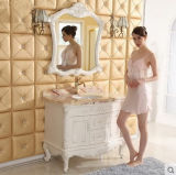 Oak Bathroom Cabinet in White Color