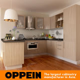 Modern Wood Grain Matte Melamine Kitchen Cabinet (OP15-M11)