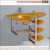 Grey Bathroom Sink/Wash Basin Stand/Green Glass Vanity (TG7005)