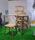 Oak Wood Stackable Cross Back Chair