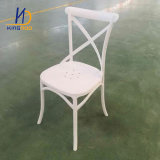 Factory Directly Sale Cheap White Plastic X Cross Back Chair with Cusion