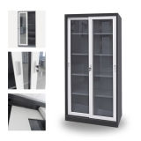 Kd Structure Normal Lock Full Height Glass Sliding Door Metal Storage Office Cupboard/Cabinet