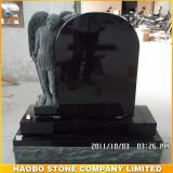Shanxi Black Granite Headstone/Monument with Base with Carving