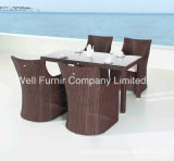 Patio Wicker Furniture Set / 5-Piece Rattan Dining Chair Table