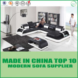 Modern Leisure Furniture Leather Corner Sofa with LED