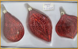 Three Styles Glass Crafts for Christmas Decoration