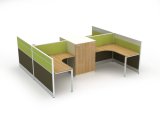 Modern Office Cubicles Workstation Desk for 4 Persons with Cabinets