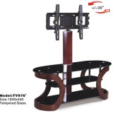 Home Living Room Glass Rotating TV Floor Mount Stand