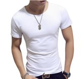 Preshrinked Cotton 95% Lycra 5% Plain Body Fit Plain Elastic T-Shirt