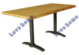 Industrial Metal Dining Restaurant Iron Steel Leg Wooden Table
